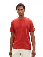 Koszulki męskie - TOM TAILOR Męski T-shirt w stylu spacedye, 32436-Velvet Red Soft Spacedye, M - miniaturka - grafika 1