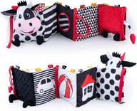 Zabawki sensoryczne - BaliBaZoo KSIĄŻECZKA HARMONIJKA KRÓWKA sensoryczna do łóżeczka dwustronna - miniaturka - grafika 1