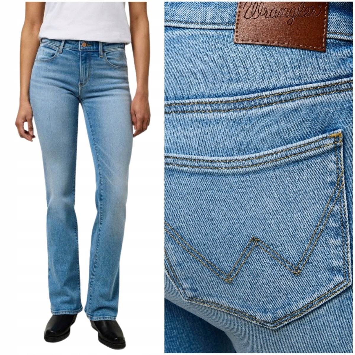 Wrangler BOOTCUT MistyTwilight rozszerzane damskie spodnie jeansowe W33 L32