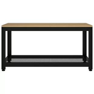 Lumarko Stolik kawowy, jasnobrązowo-czarny, 90x45x45 cm MDF i żelazo - Ławy i stoliki kawowe - miniaturka - grafika 4