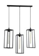 Lampy sufitowe - HowHomely Lampa wisząca HowHomely Lampy geometryczne loft czarne 40 cm metalowe - miniaturka - grafika 1