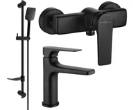 Zestawy baterii łazienkowych - Mexen Lynx DF62 zestaw prysznicowy, czarny - 745904DF62-70 - miniaturka - grafika 1