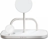 Ładowarki samochodowe - Zens 4-1 Wireless Charger 60W - bezprzewodowa ładowarka Qi2 do trzech urządzeń (60W), z możliwością ładowania czwartego urządzenia przez kabel (white) - miniaturka - grafika 1