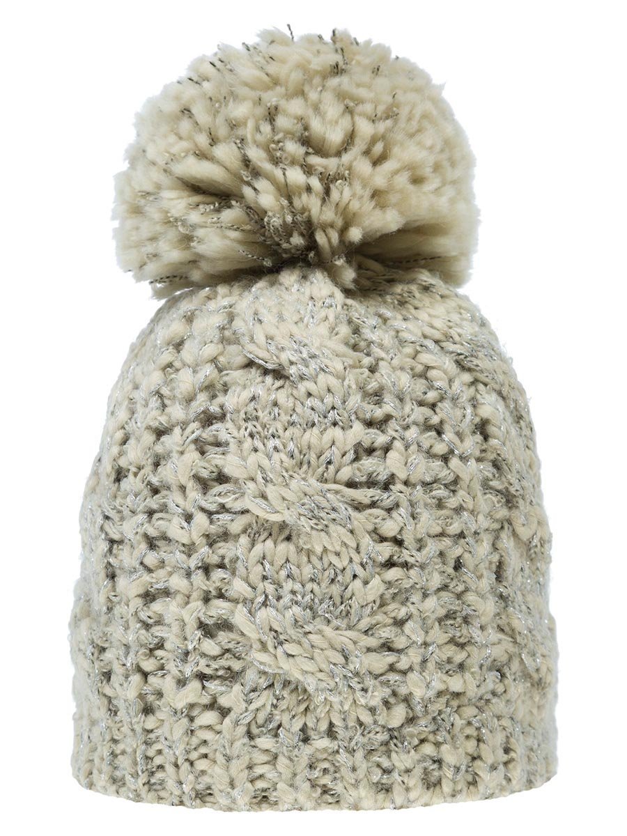 Damska czapka zimowa z pomponem ecru Passigatti