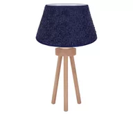 Lampy stojące - Lampa stołowa BOUCLE 1xE27/15W/230V niebieski/drewno - miniaturka - grafika 1