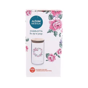 Altom Pojemnik szklany Charlotta, 600 ml, różowy - Pojemniki kuchenne - miniaturka - grafika 1