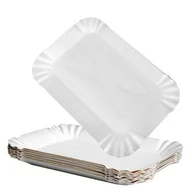 Naczynia i sztućce jednorazowe - Tacki papierowe Simple Solution 100 sztuk biały - miniaturka - grafika 1