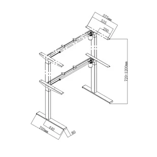 Stelaż elektryczny do biurka Spacetronik SPE-152W USB biały - Meble modułowe i akcesoria - miniaturka - grafika 1