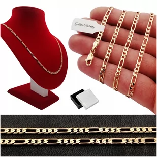 ZŁOTY DAMSKI ŁAŃCUSZEK FIGARO 60cm/3mm 18k +GRAWER - Łańcuszki - miniaturka - grafika 1