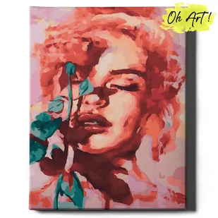 Obraz Malowanie po numerach NA RAMIE, 40x50 cm | Kobieta z różą | Oh Art! - Malowanie po numerach - miniaturka - grafika 1
