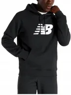 Bluzy męskie - BLUZA męska NEW BALANCE MT43904BK ciepła czarna z kapturem kangurka S - miniaturka - grafika 1