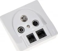 Gniazdka elektryczne - GNIAZDO KOŃCOWE GAR-SAT/2RJ R-TV SAT+RJ45+RJ11 - miniaturka - grafika 1