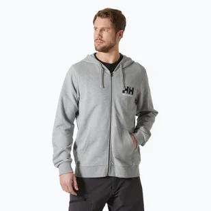 Bluza męska Helly Hansen HH Logo Full Zip Hoodie 2.0 grey/ melange - Bluzy męskie - miniaturka - grafika 1