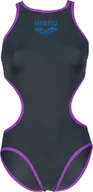 Stroje kąpielowe - Damski Strój Kąpielowy W Arena One Biglogo One Piece asphalt-purple rozmiar 34 - miniaturka - grafika 1