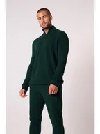 Swetry męskie - Perfect Cashmere Kaszmirowy sweter "Greg" w kolorze ciemnozielonym - miniaturka - grafika 1