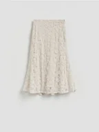 Spódnice - Reserved - Spódnica z koronką - kremowy - miniaturka - grafika 1