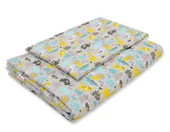 Pościel dla dzieci - Komplet 2-częściowy z wypełnieniem - zwierzątka szaro-miętowe - miniaturka - grafika 1