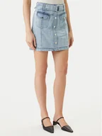 Spódnice - Morgan Spódnica jeansowa 251-JOLAM Błękitny Regular Fit - miniaturka - grafika 1