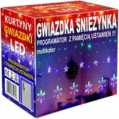 Oświetlenie świąteczne - Girlanda KURTYNA LED lampki choinkowe wiszące gwiazdki sople okno GWIAZDA - miniaturka - grafika 1