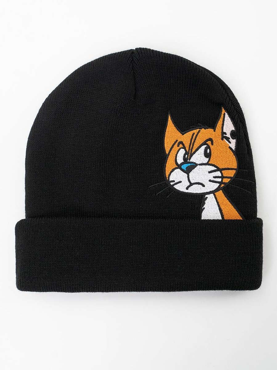 CZAPKA ZIMOWA ZAWIJANA NA CZOŁO CIEPŁA PREMIUM Czarna Smerfy Klakier