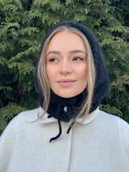 Czapki damskie - Balaclava kominiarka czapka kaptur z ozdobnym guzikiem - miniaturka - grafika 1