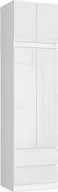 Szafy - Fabryka Mebli Akord Szafa z nadstawką do sypialni 60 cm STAR - biała-biały połysk - miniaturka - grafika 1