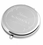 Lusterka do makijażu - Lusterko okrągłe srebrne z grawerem dla mamy na Dzień Matki - miniaturka - grafika 1