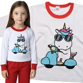 Piżamy dla dziewczynek - Piżama dziecięca Unicorn Jednorożec Na Skuterze 86/92 - VoloDonum - miniaturka - grafika 1