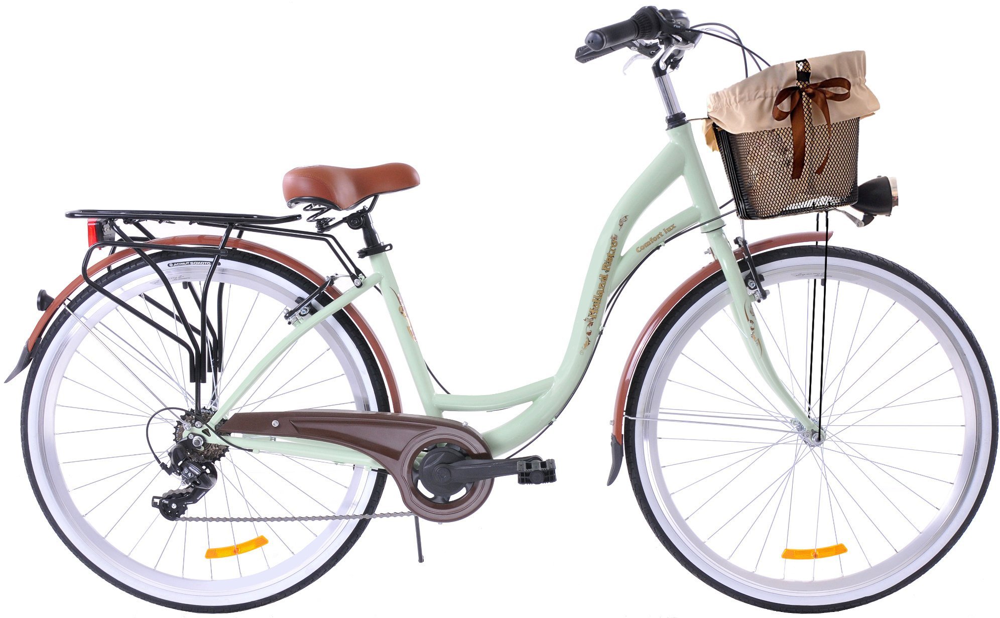 Kozbike Rower miejski 28 Holland Retro 6s miętowo-brązowy