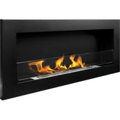 Biokominki - Biokominek 900 x 400 mm Slim czarny mat z szybą - miniaturka - grafika 1