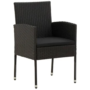 9-częściowy zestaw mebli ogrodowych, polirattan, czarny - Meble ogrodowe - miniaturka - grafika 4