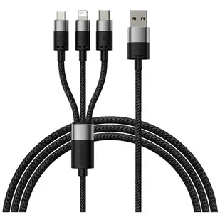 Baseus StarSpeed USB do M+L+C 3.5A 0,6m (czarny) - Kable USB - miniaturka - grafika 1