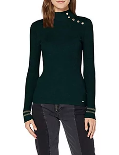 Swetry damskie - Morgan Damski sweter z guzikami 192-mavao.n, ciemnozielony, XL, ciemnozielony, XL - grafika 1
