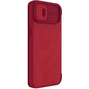 Nillkin Qin Leather Pro Case etui iPhone 14 Plus osłona na aparat kabura pokrowiec obudowa z klapką czerwony - Etui i futerały do telefonów - miniaturka - grafika 6