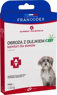 FRANCODEX Obroża z olejkiem CBD 60 cm dla psów o wadze poniżej 20 kg - 1 szt. - Artykuły przeciw pasożytom - miniaturka - grafika 1