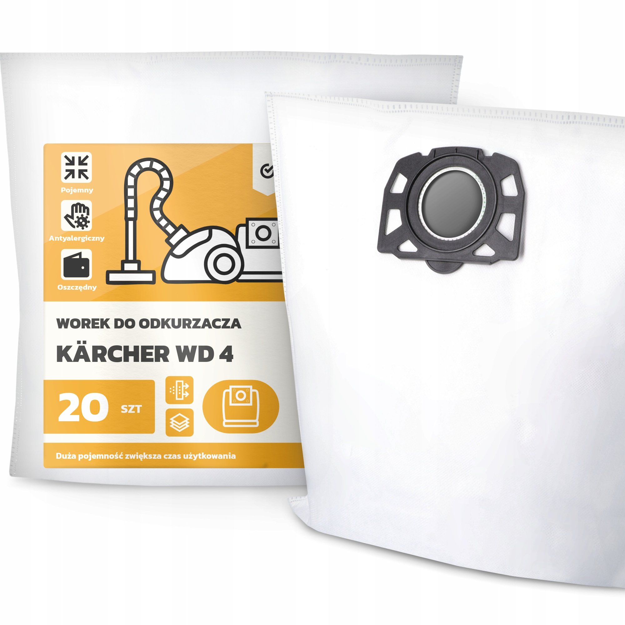 20x Worek do Odkurzacza Kärcher Wd 4 Syntetyczny Flizelinowy Worki Pojem G9