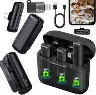 Mikrofony komputerowe - Mikrofon Slayo 2x Mikrofon Krawatowy Bezprzewodowy Do iPhone Android PC USB-C+Lightning - miniaturka - grafika 1
