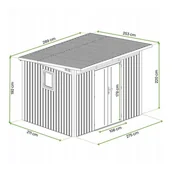 Altany ogrodowe - Domek Ogrodowy Hardmaister Narzędziowy Stal PORTLAND 289x253cm Szopa Schowek blaszany 1 szt - miniaturka - grafika 1