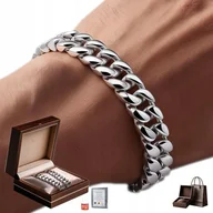 Bransolety męskie - Pełna Bransoletka Srebrna Męska Srebro 925 Diamentowana Włoska Pancerka 6Mm - miniaturka - grafika 1