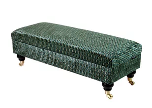 Kufer tapicerowany skrzynia QM-7 70cm EMRAWOOD Liście Ardeco 03 - Ławki do przedpokoju - miniaturka - grafika 1