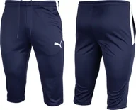 Spodnie sportowe męskie - Puma Spodnie męskie Puma teamLIGA Training 3/4 Pants granatowe 657271 06 S - miniaturka - grafika 1