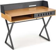 Biurka - Halmar Zabudowane biurko z nadstawką B43 dąb złoty / czarny - miniaturka - grafika 1