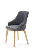 Krzesła - Halmar Welurowe krzesło tapicerowane do kuchni TOLEDO 2 - szary - miniaturka - grafika 1