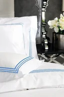 Poszewki na poduszki - Valeron Poszewki perkalowe z plisą Atlas Blue - miniaturka - grafika 1