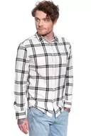 Koszule męskie - Koszula Męska W Kratę Wrangler Ls 1 Pkt Shirt Off White W5A1T2737-S - miniaturka - grafika 1