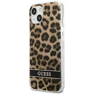 Etui Guess do iPhone 13 mini 5,4" brązowy/brown hardcase Leopard - Etui i futerały do telefonów - miniaturka - grafika 1
