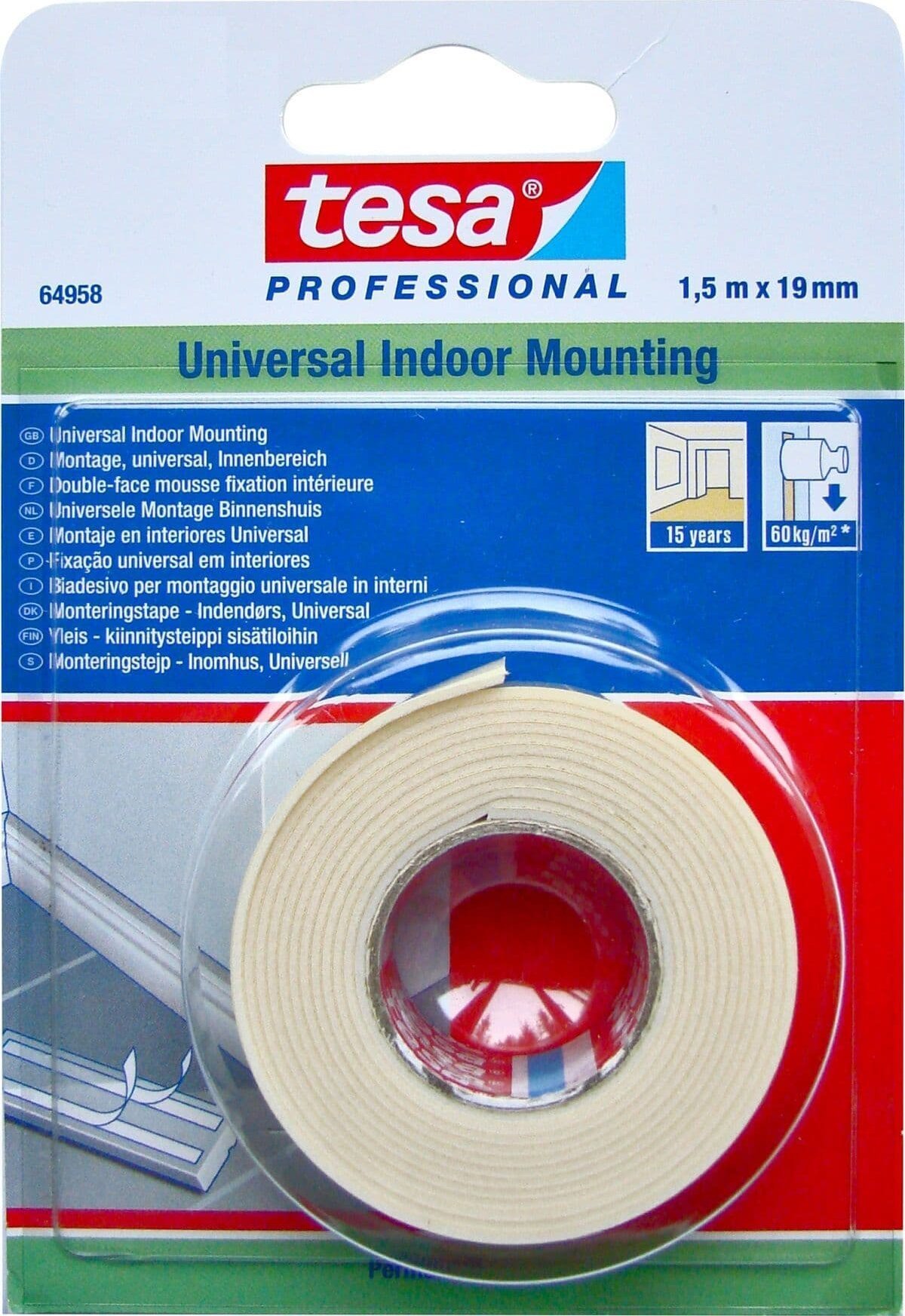 Tesa TAŚMA MONTAŻ.DWUSTR.PIAN.UNIVERSAL 1,5M:19MM H6495819 PRO