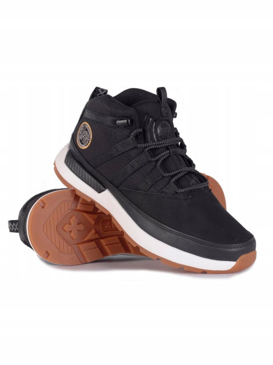 BUTY ZIMOWE MĘSKIE SKÓRA NATURALNA NUBUK TRAPERY Busta Grip Loper CZARNE 46