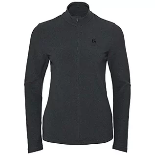 Swetry damskie - ODLO Damski sweter Midlayer 1/2 Zip Roy Sweter Shale Grey - Black Stripes, M 542331 - grafika 1