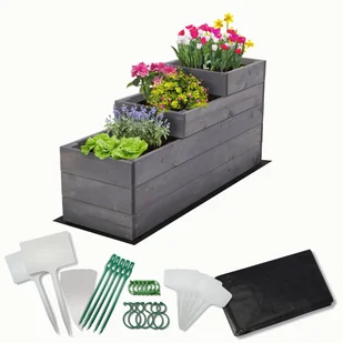 Skrzynie na warzywa warzywniak donica IMPREGNOWANY 30x90 ZESTAW EKO / Wamar-Sosenka - Szklarnie ogrodowe - miniaturka - grafika 1